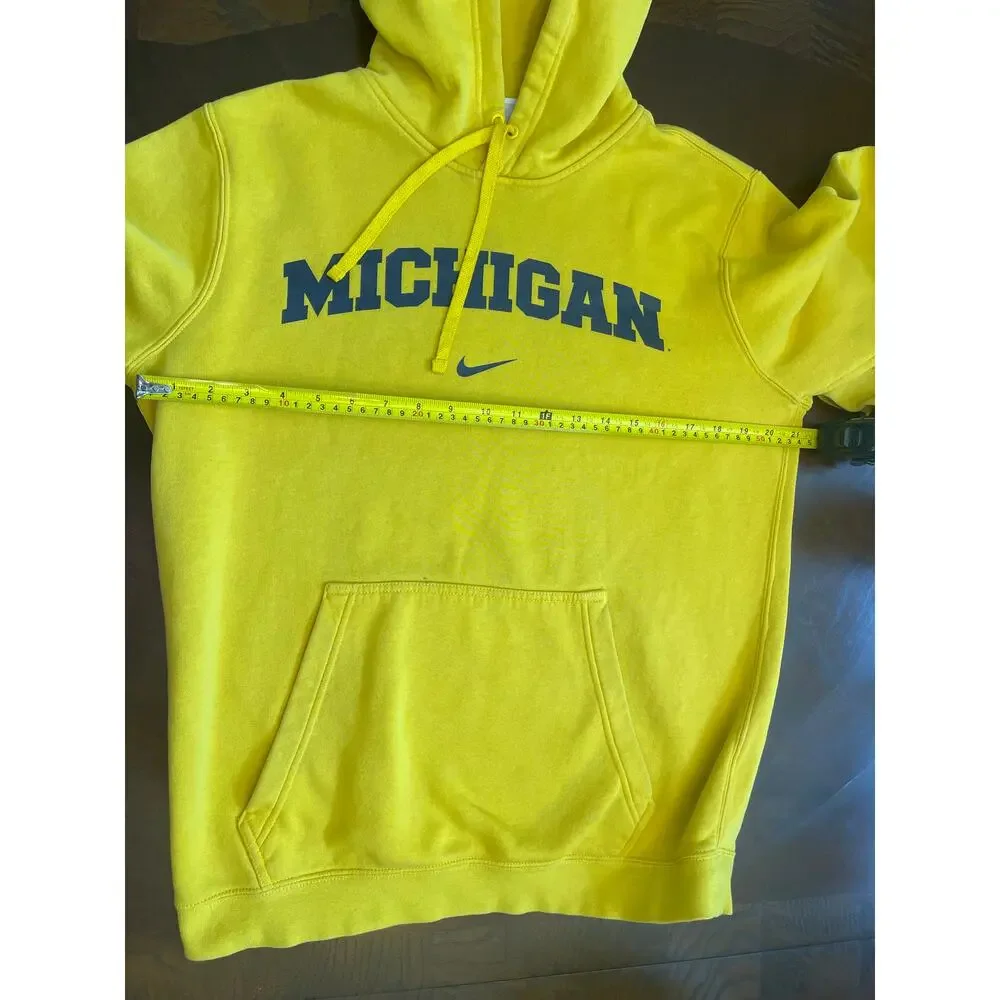 Vintage Nike University of Michigan Hoodie Center Swoosh Yellow  Wolverines Y2K